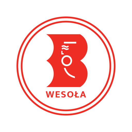 Logo biblioteki w wesołej